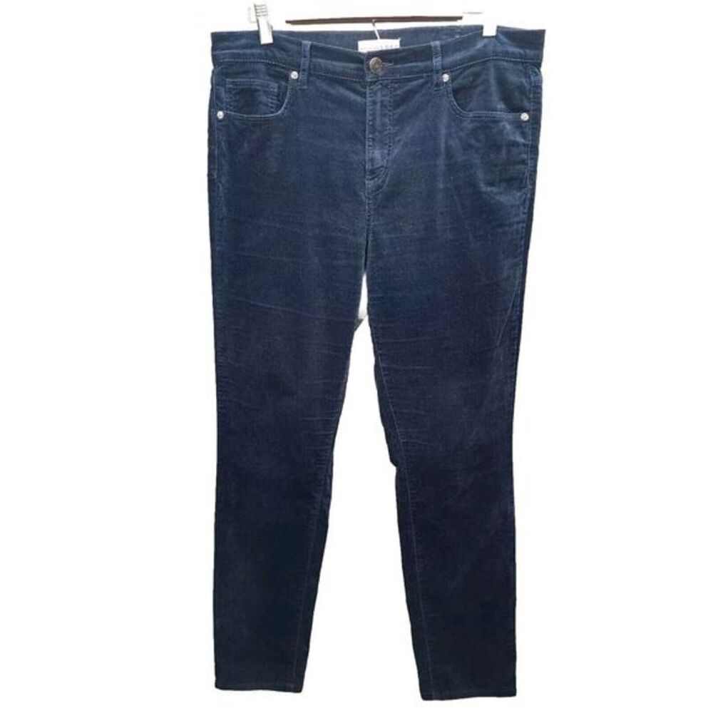 LOFT Woman's Blue Velvet Stretch Skinny Jeans SZ 30/10 Soft Business‎ Casual